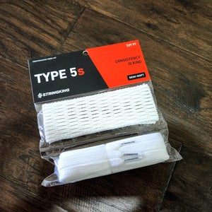 NEW StringKing Type 5S  Soft LACROSSE MESH FULL KIT White  Sidewall Stringing AS PICTURED