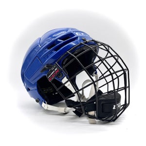 CCM Super Tacks X - Used Pro Stock Hockey Helmet (Blue)