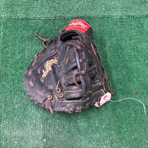 Black Rawlings Premium Series Left Hand Throw First Base Baseball Glove 11.5" (Used)