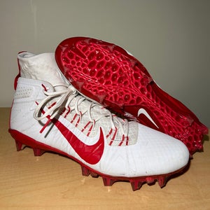 Size 14 Nike Alpha Huarache 7 Elite LAX Lacrosse Cleats White Red RARE