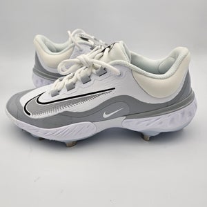Nike Alpha Huarache Elite 4 Low White Grey Baseball Cleats FD2745-104 Men Size 9