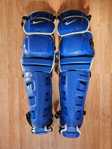 Nike Vapor Pro Baseball Catchers Leg Guards 18" PBP512-468 Blue White