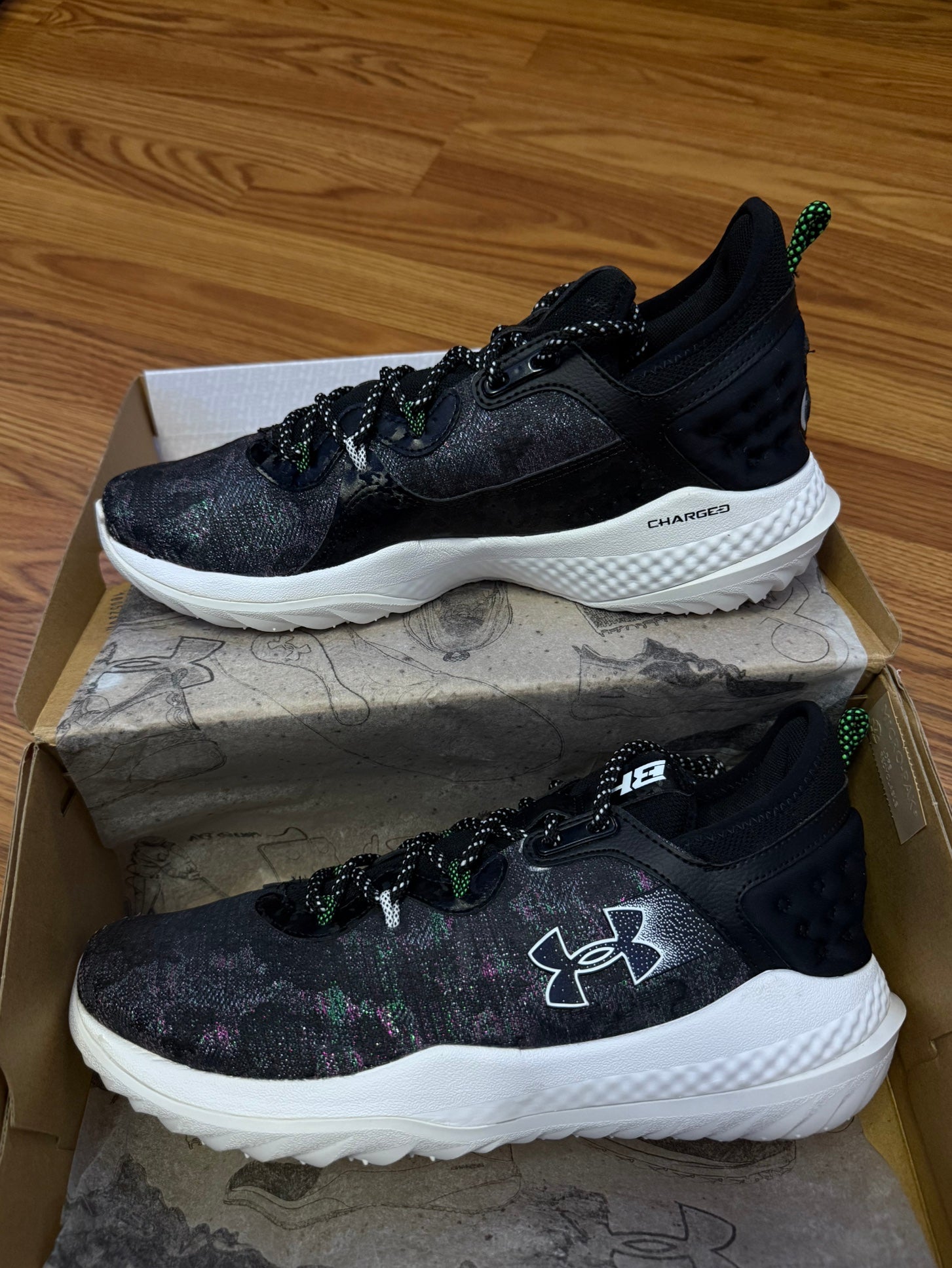 Black Turf Shoes M 10.0 (W 11.0) Under Armour (New