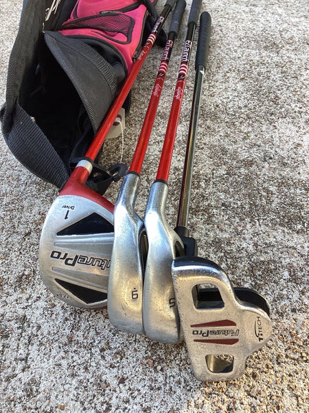 Junior Titech Future Pro Clubs Right Handed 4 Pieces (Used) With Red ...