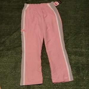 nwt reebok track pants womens m reg loose fit open hem mid rise breast cancer