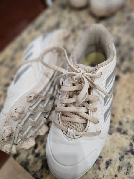 White Kids Youth Adidas Molded Cleats Cleats (Used)
