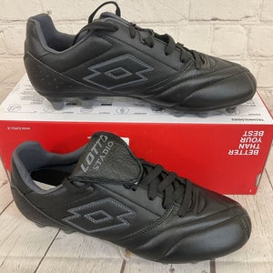 Lotto 218126 2AF Stadio 200 III FG Men's Soccer Cleats Black Asphalt US 6.5