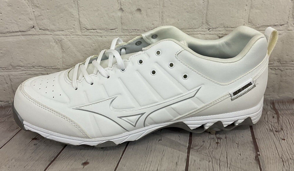 Mizuno 320630 9-Spike Ambition 2 Men's Metal Baseball Cleats White US 11.5