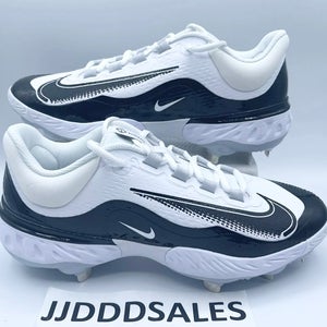 Nike Alpha Huarache Elite 4 Low Metal Baseball White Black FD2745-101 Men’s 11  New