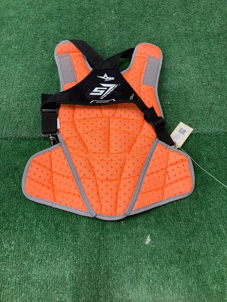 White & Gray Adult All Star Softball Catcher's Chest Protector (New) | Large