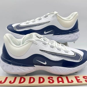 Nike Alpha Huarache Elite 4 Low White Midnight Navy FD2745-103 Baseball Sz 11.5  New