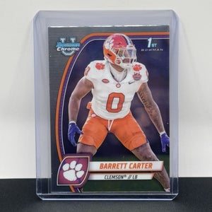 Barrett Carter Clemson Tigers 2024 Bowman U Football 1st Bowman Base #19