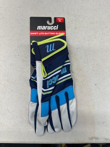 Used Marucci Swift Bb Sb Batting Gloves Navy Blue And Carolina Blue Xl 11835-s000189565