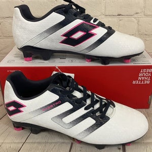 Lotto 214594 B6E Maestro 700 IV FG Soccer Cleats White Navy Vivid Fuchsia US 7.5