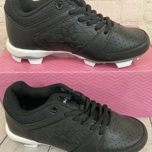 RIP-IT RIPDICY-BB-020 Girls Diamond Softball Cleats Black White Grey US 2Y