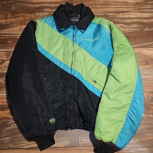 Vintage 1990s Arctic Cat Arcticwear Winter Sport Vtg Jacket Neon Black Jacket M