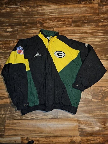 Vintage Green Bay Packers NFL Sports Apex One Color Block Jacket Coat Size M/L