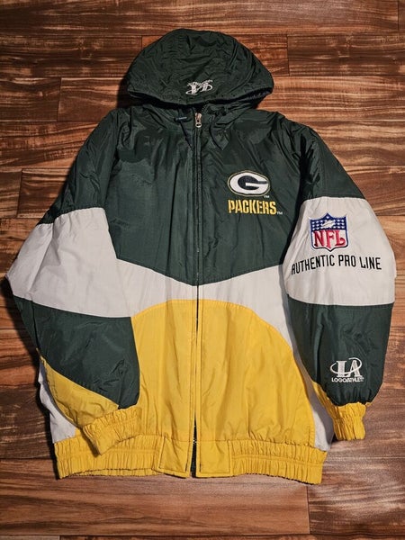 Vintage Green Bay Packers NFL Sports Logo Athletic Color Block Jacket Size XL