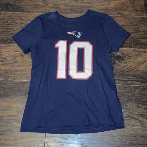 Mac Jones #10 New England Patriots Nike Player Name & Number Tee Sz Womens Small