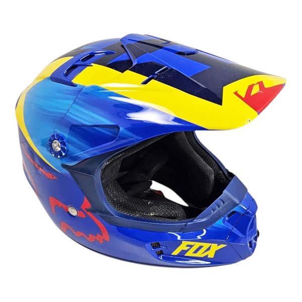 Fox Racing V1 Pilot Helmet Size Youth Medium 49-50cm Blue