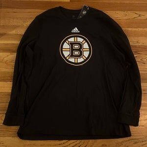 Adidas Boston Bruins Long Sleeve Shirt Black Size Mens XL