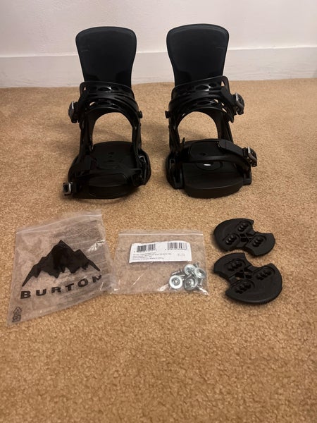 Large Black Burton Cartel Snowboard Bindings (New) with hardware