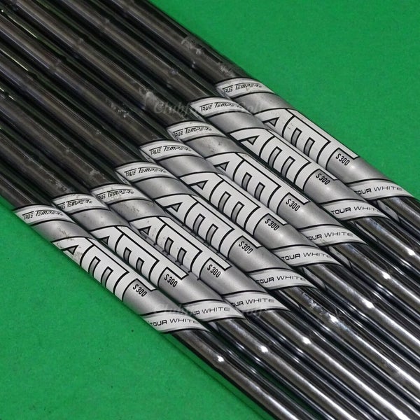 True Temper AMT Tour White S300 .355 Stiff Pulled Steel Iron Shafts SET OF 8