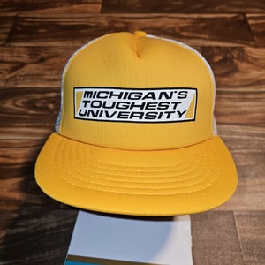 Vintage Michigans Toughest University Wolverines NCAA Sports Mesh Hat Snapback