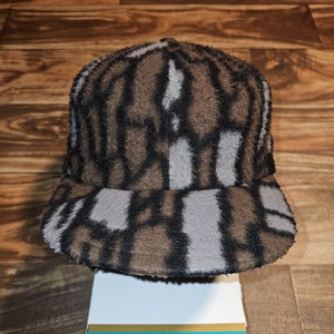 Vintage Rare Trebark Camouflage Thick Hunting Earflap Fitted Hat USA Made Sz L