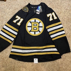 Adidas Boston Bruins Hockey Jersey Black Gold Taylor Hall 100th IM8282 Sz 56 NWT