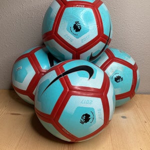 4 Pack Blue Used Nike Pitch Premier League Soccer Ball Size 4