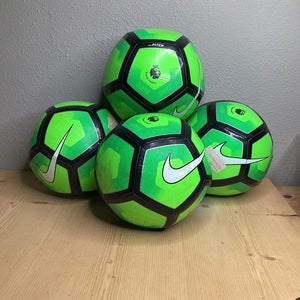4 Pack Green Used Nike Pitch Soccer Ball Size 5 Premier League