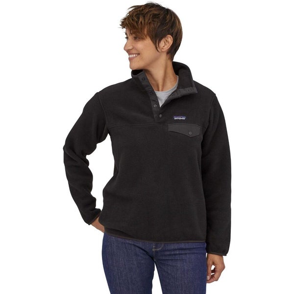 Patagonia Synchilla Snap-T Womens Medium Black Fleece Long Sleeve Pullover LW484