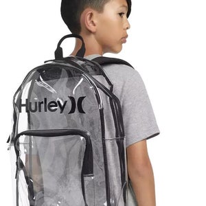 Hurley 9A7369-CLR Backpack Unisex Black Transparent Adjustable Straps Bag LW563
