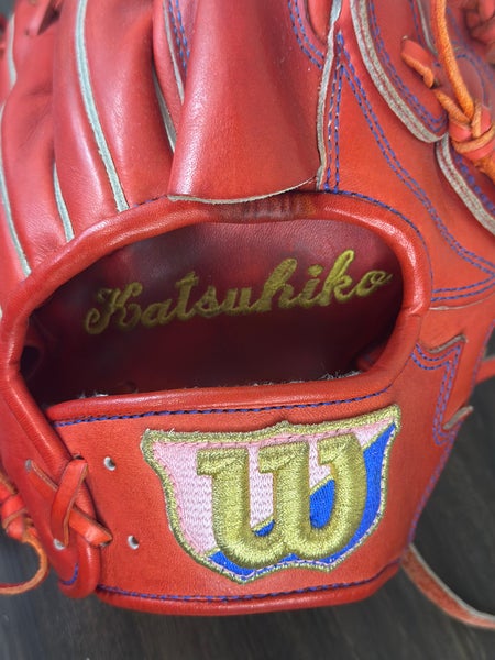 Custom Japanese Wilson staff 12.25” baseball pitcher glove red