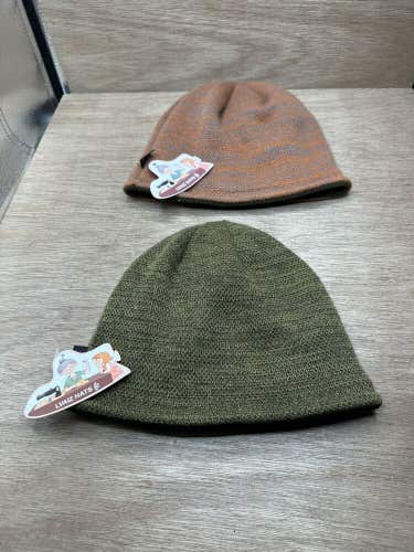 Lvaiz Mens Winter Beanie Hat Warm Fleece Lined Skull Cap Reversible Lot Of 2 NWT