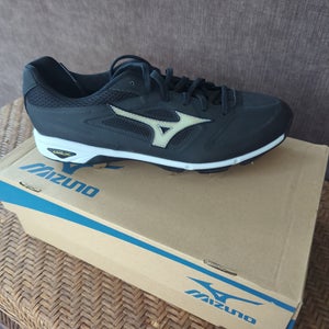 Black Men's Size M 8.0 (W 9.0) Adult Mizuno Low Top Metal (New)