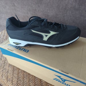 Black Men's Size M 12.5 (W 13.5) Adult Mizuno Low Top Metal (New)