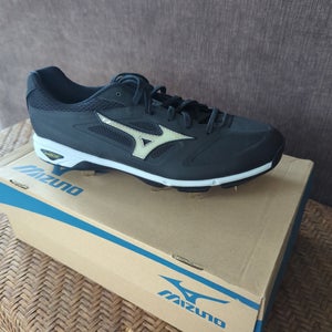 Black Men's Size M 12.0 (W 13.0) Adult Mizuno Low Top Metal (New)