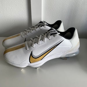 Nike Mens Force Zoom Trout 7 Pro White Gold Size 13 Baseball Metal Cleats CQ7224-106