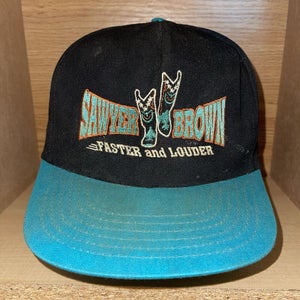 Vintage Sawyer Brown Hat 90s Faster and Louder Concert Country Tour USA Cap Rare