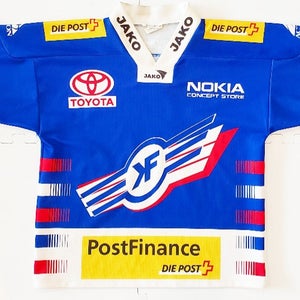 Kloten Flyers Hockey Jersey Suisse Jako Vintage Youth Kids L 140 Ochsner
