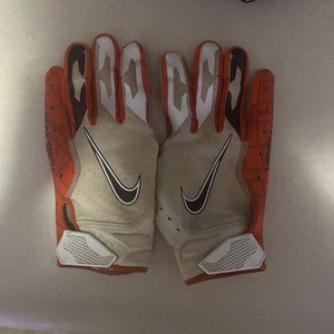 Nike Virginia TechTeam Issued Nike Orange/white Size XL FB Gloves