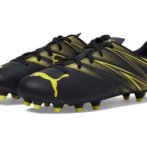 Puma Attacanto Firm Ground/All Ground Soccer Kids Size 4 Black Green Cleat P188