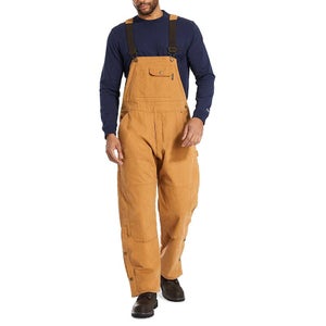Wolverine Sawmill Duck Overalls Bib Men's 2XL Brown Insulated Straight Leg LW496