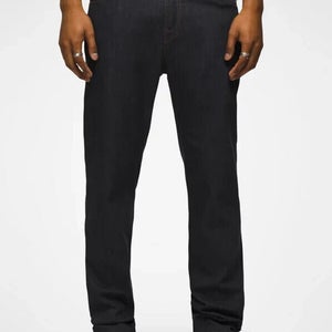 Prana Bridger Jeans Men's 32 Blue Denim Organic Cotton Blend Straight Leg LW446