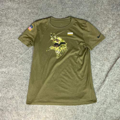 Minnesota Vikings Womens Shirt Small Green Salute To Service Nike Tee T Football
