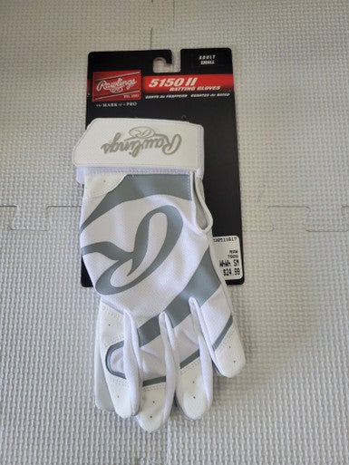 New 5150 Bat Glove Adt Whwh Sm 11617-raw5150iibgwhwhs