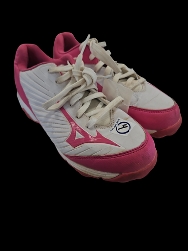 Used Mizuno Pink White Junior 04 Baseball And Softball Cleats