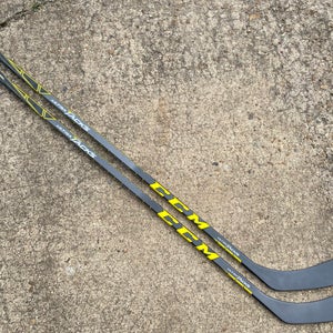 2 pack CCM Ultra Tacks Pro Stock Hockey Stick 85 Flex Left P91 Heel Curve 55369